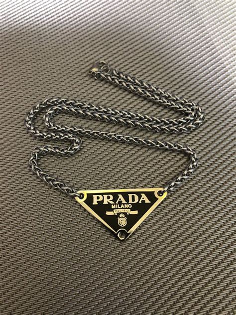 prada milano triangle necklace|prada necklace.